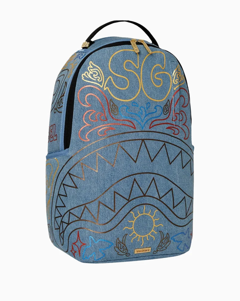 DENIM SHARK BITE BACKPACK